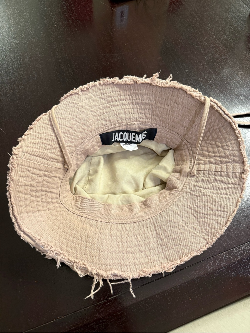 Jacquemus Beige Frayed Brim Bucket Hat - Picture 2 of 3